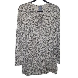 Catalina Black White Animal Print Dress‎ Long Sleeve SKU255